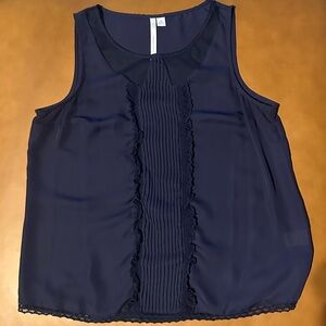 LC Lauren Conrad Navy Sleeveless Blouse